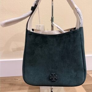 Brand New Tory Burch Warm Teal Suede Shoulder Bag